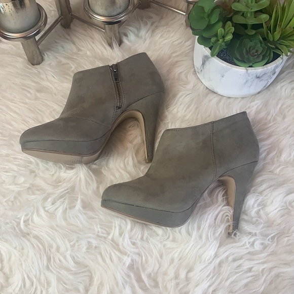 H&m Grey High Heel Ankle Boots Size 8 - Picture 2 of 10